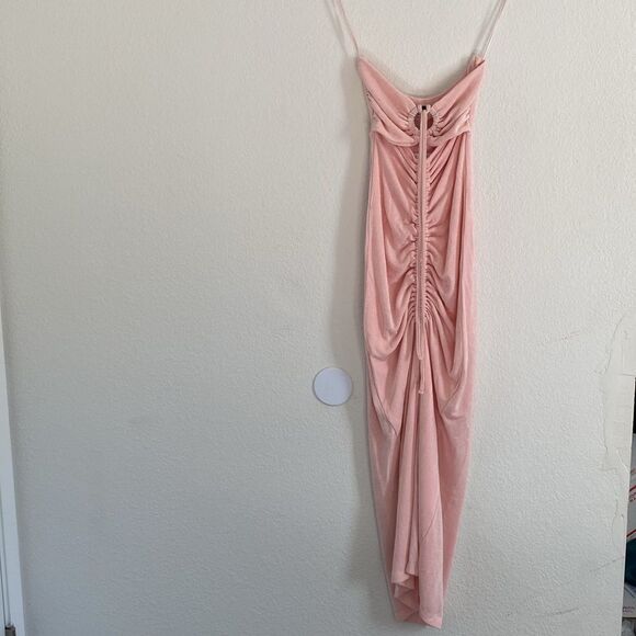 L*Space Stina Cover-Up Dress in Rose Quartz Maxi Ruched Long Dress Size XS - Picture 3 of 11